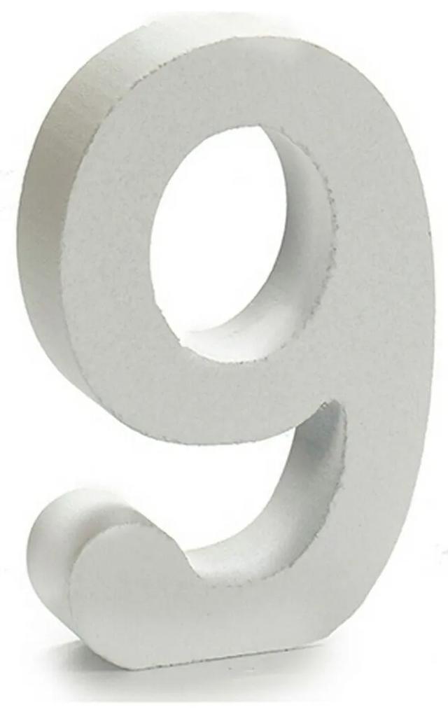 Numeri 9 Legno Bianco (2 x 16 x 14,5 cm) (24 Unità)