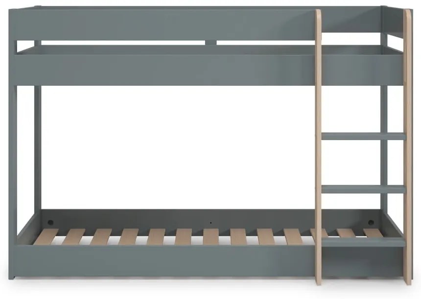 Letto da bambini a castello verde polveroso con rete inclusa 90x190 cm Angel – Marckeric