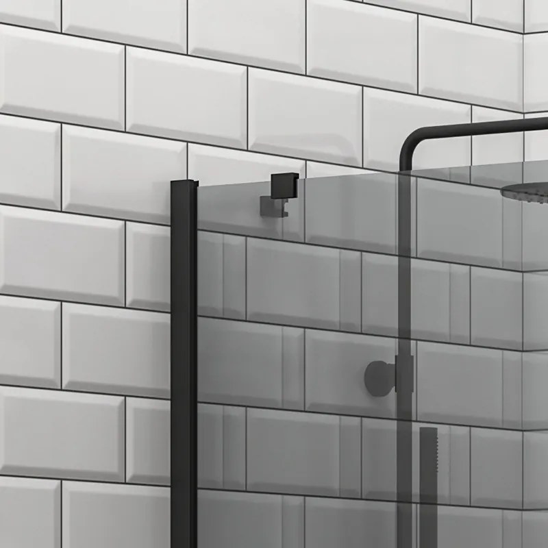 Doccia walk in 90 cm profilo nero e vetro fumé | KS2800NF - KAMALU