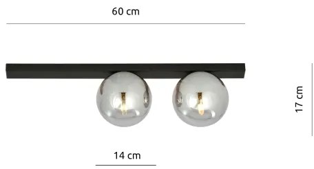 Plafoniera FIT 2xE14/10W/230V nero/grigio