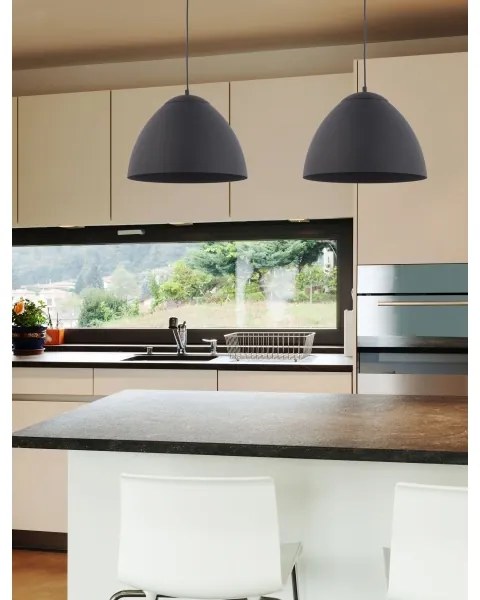 Lampadario su filo FARO 1xE27/60W/230V nero