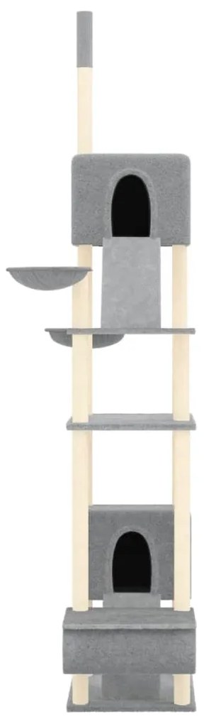 Albero per gatti pavimento soffitto grigio chiaro 277-303 cm