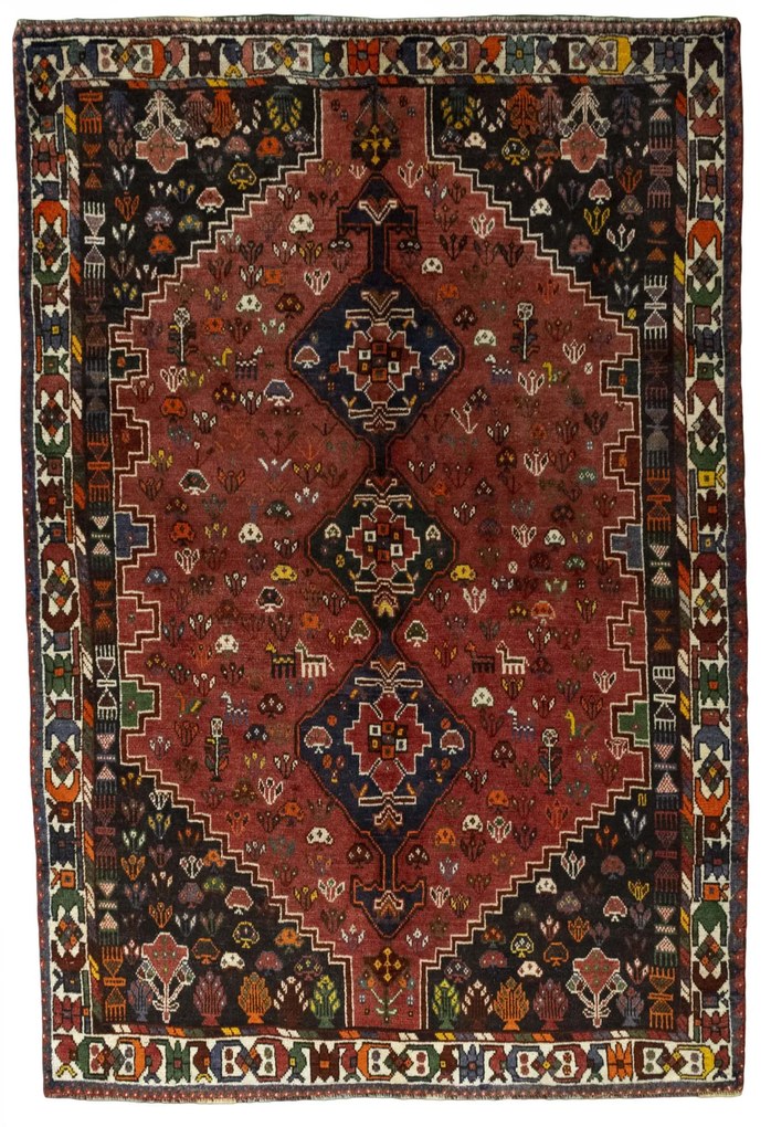 Shiraz Tappeto persiano 170x260 Rosso (Iran) Annodato A Mano