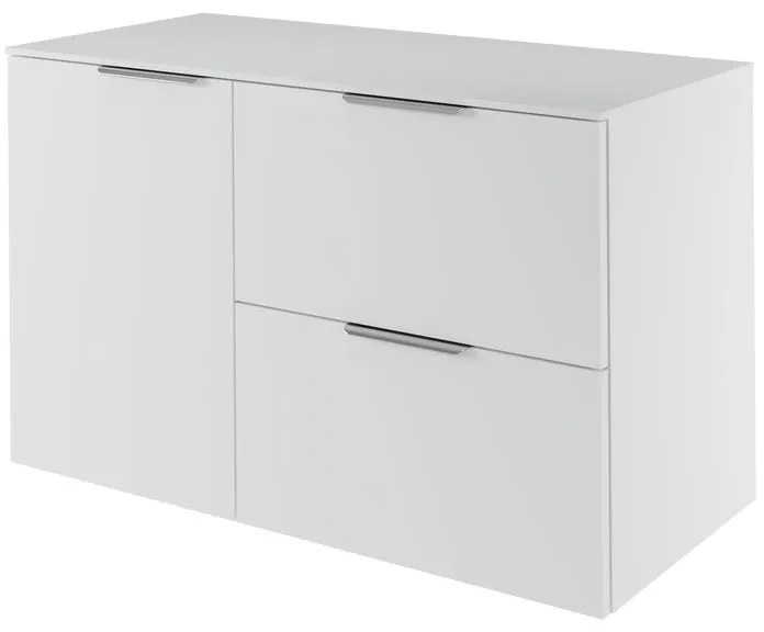 Mobile da bagno sotto lavabo Neo bianco laccato L 105 x H 65 x P 48.3 cm 2 cassetti 1 anta, lavabo non incluso