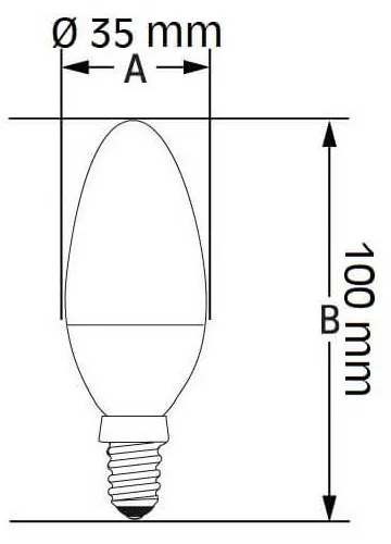 Lampada E14 filamento a candela 6W, Dimmerabile Colore  Bianco Caldo 2.700K
