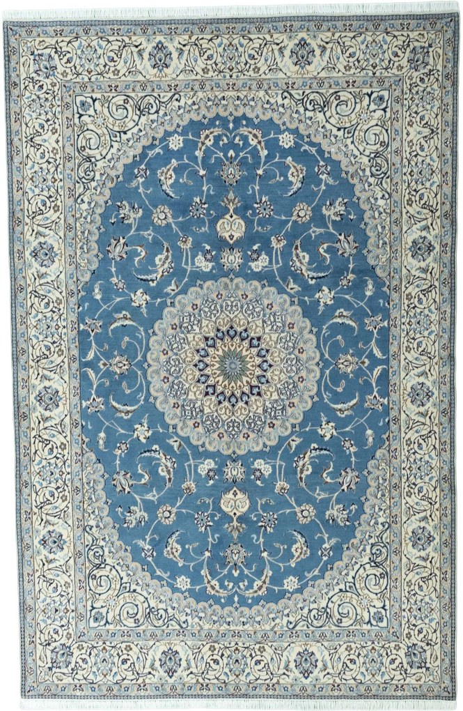 Nain Tappeto 200 x 300 Blu (Iran) Annodato A Mano