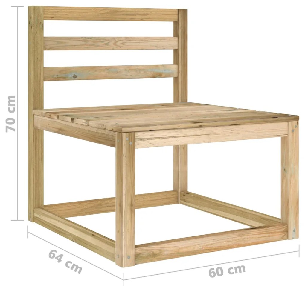 Set Divani da Giardino 10 pz in Legno di Pino Impregnato Verde