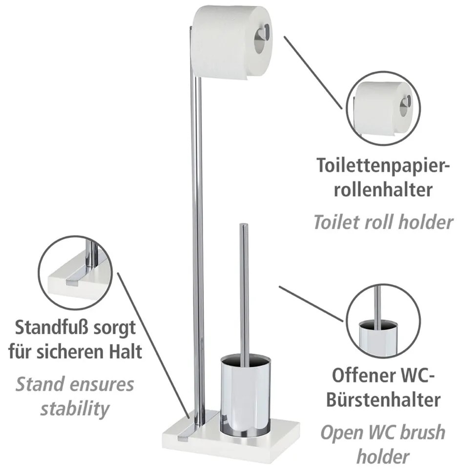 Scopino con supporto per carta igienica Noble - Wenko