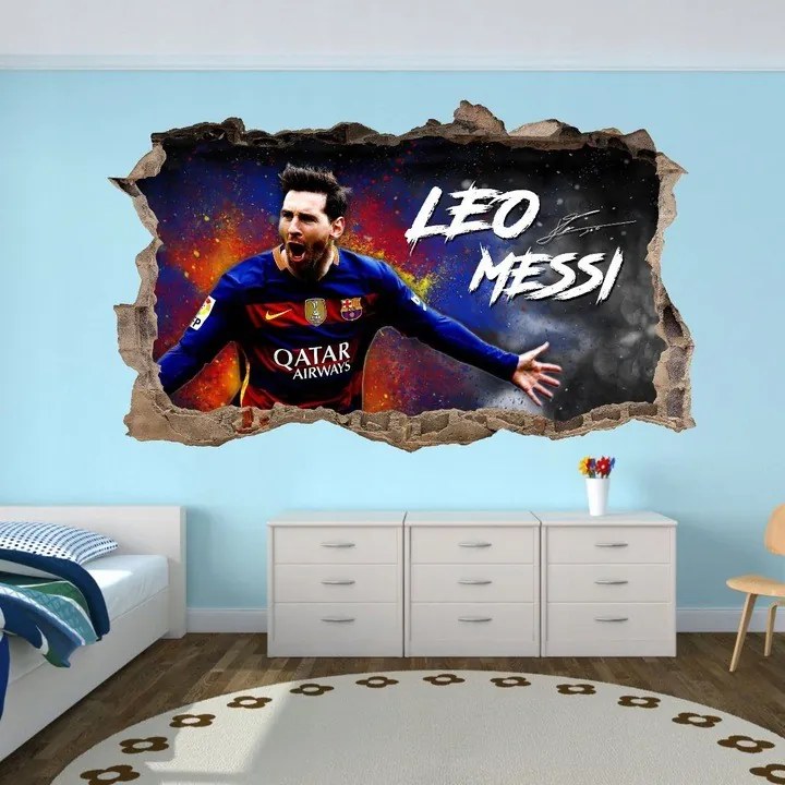 Adesivo murale 3D - Lionel Messi 120 x 72 cm