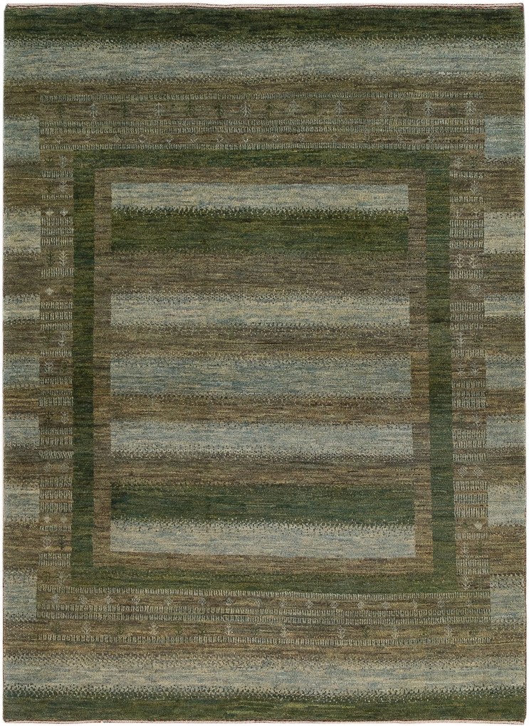 Loribaft Tappeto 130 x 180 Verde (Iran) Annodato A Mano