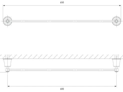 OMNIRES AL53216CR - Appendiabiti da parete ART LINE 65 cm cromo lucido