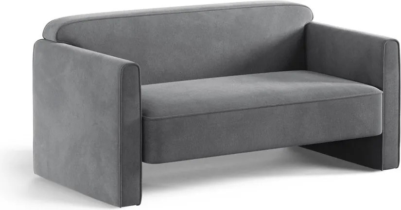 Divano grigio con rivestimento in velluto 140 cm Abby – Micadoni