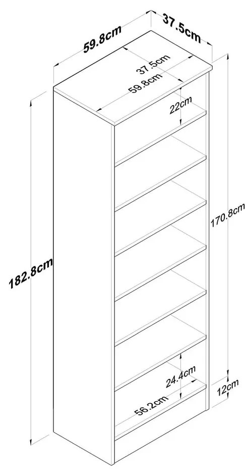 Armadio bianco/naturale in noce 60x183 cm Theresa - Kalune Design