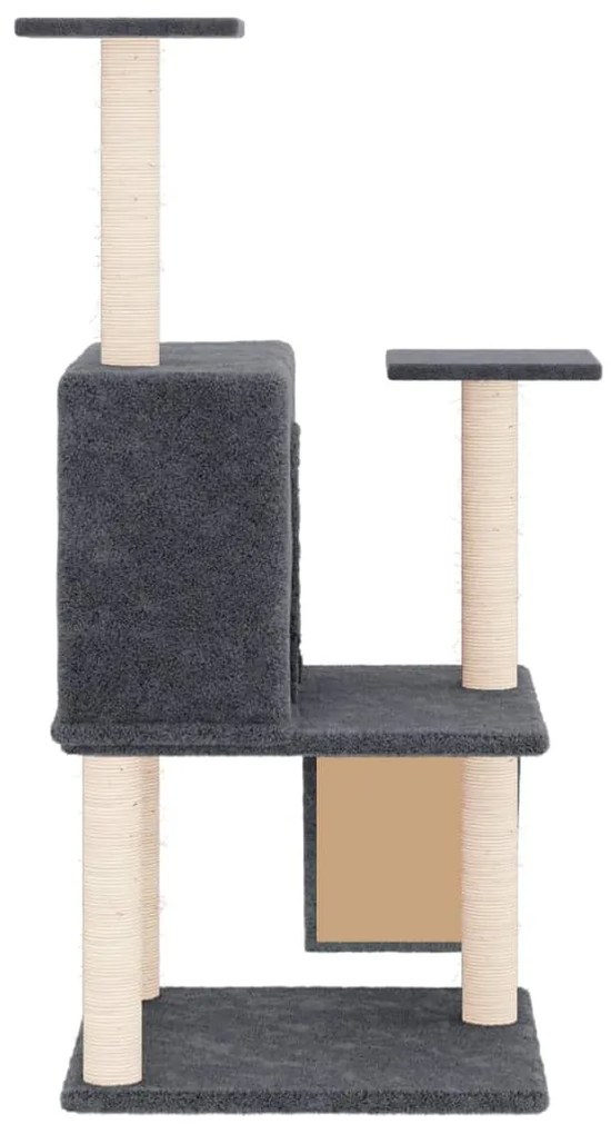 Albero per gatti con tiragraffi in sisal grigio scuro 109 cm