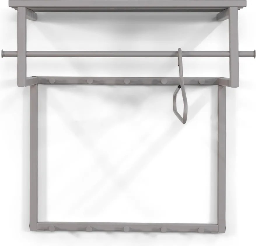 Attaccapanni da parete grigio tortora in metallo con scaffale 76 cm Rizzoli – Spinder Design