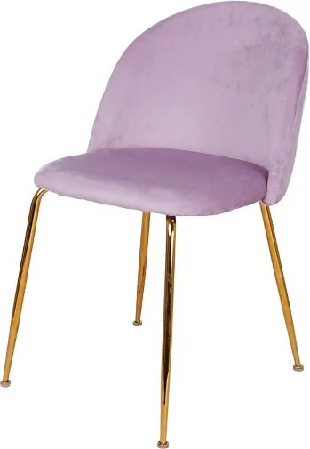 Sedia da pranzo in velluto Glicine con gambe in metallo Oro - PARIS 2 sedie