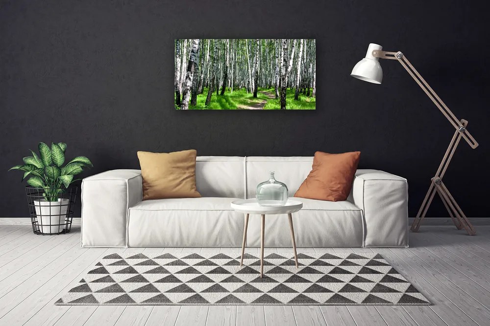 Quadro su tela Erba Alberi Natura 100x50 cm