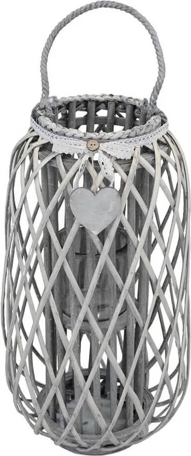 GENEVIEVE - lanterna in vimini tondo 18 x 66 cm