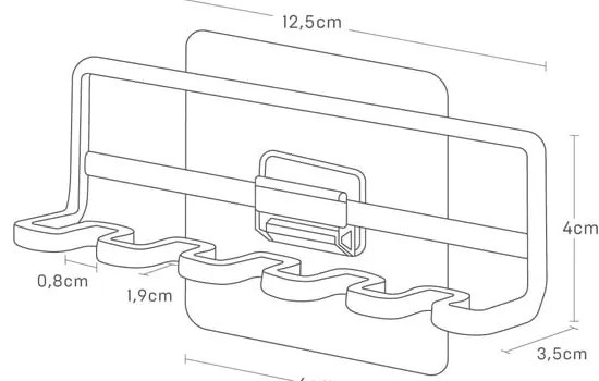 Portaspazzolini in metallo nero autoportante Film Hook - YAMAZAKI