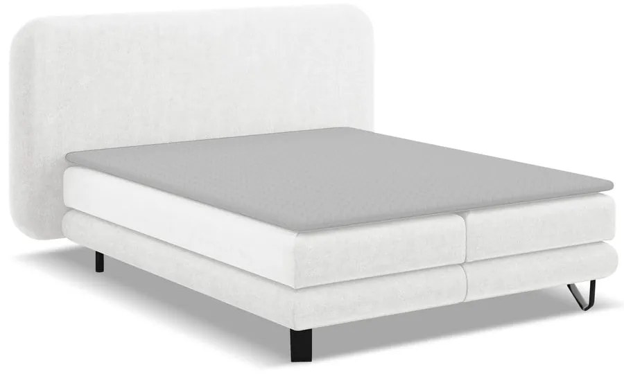 Letto boxspring bianco 160x200 cm Ilima - Makamii