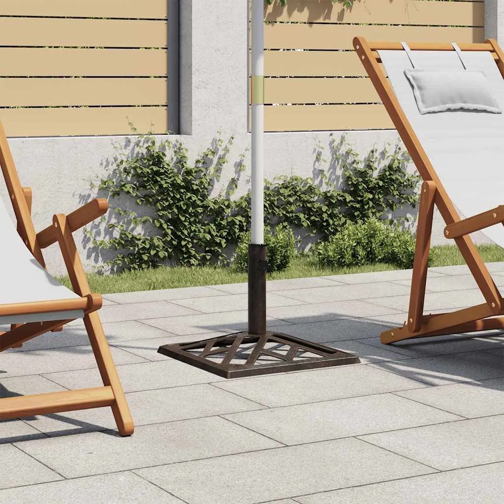 Base Per Ombrellone Bronzo 44x44x31 Cm İn Ghisa /