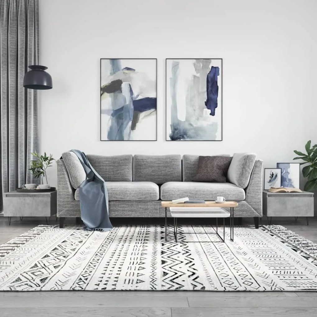 Tavolini Salotto 2pz Grigio Cemento 50x46x35 Legno Multistrato /