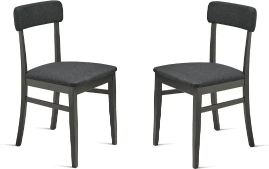 Sedia in tessuto Antracite con struttura in legno LIPSIA 2 sedie