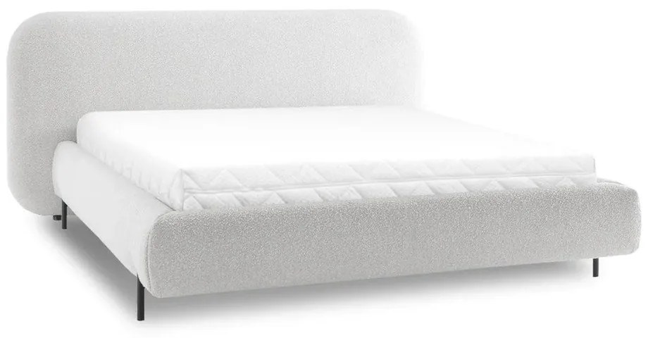 Letto matrimoniale imbottito beige con contenitore e rete inclusi 160x200 cm Pointt – ELTAP