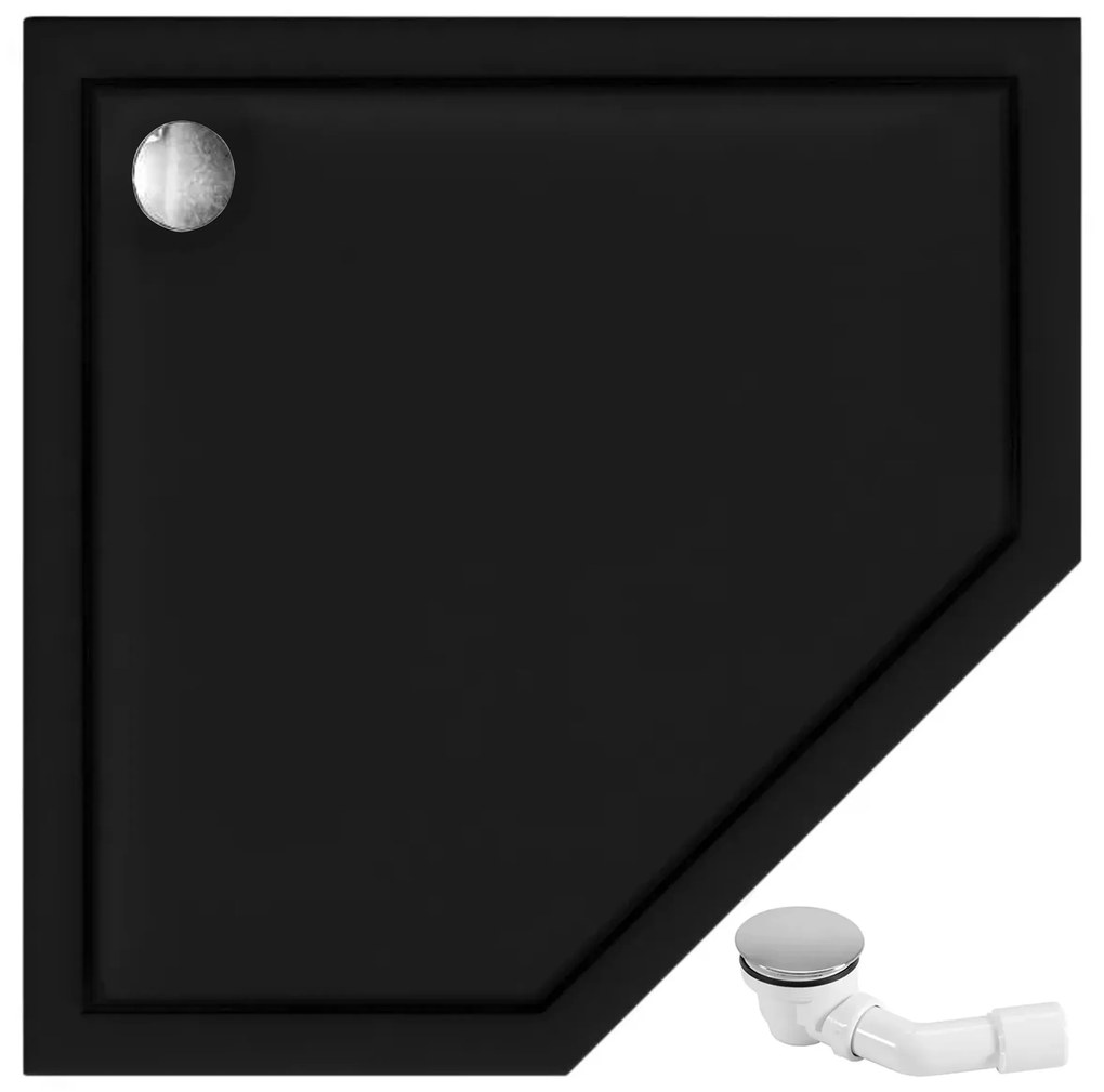 Piatto doccia acrilico Rea Diamond Black 90x90