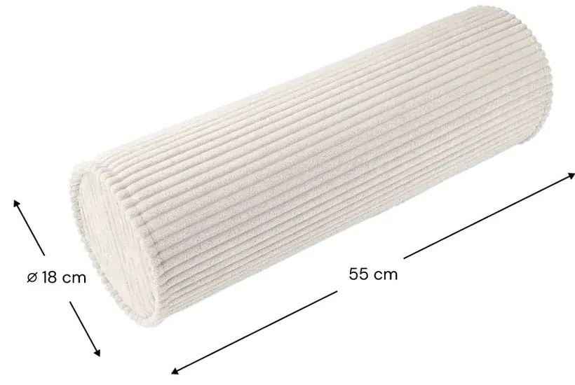 Cuscino per divano da bambini color crema con rivestimento in velluto a coste Roll – Wigiwama