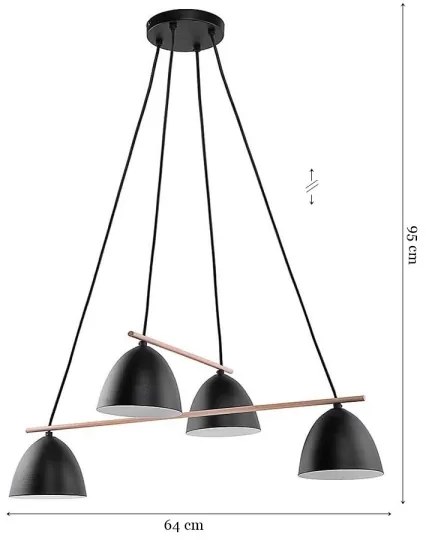 Lampadario a sospensione con filo AIDA 4xE27/15W/230V