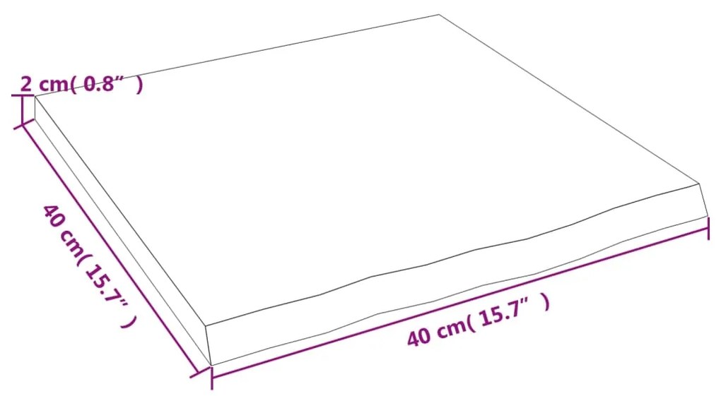 Ripiano muro marrone chiaro 40x40x2 cm massello rovere trattato