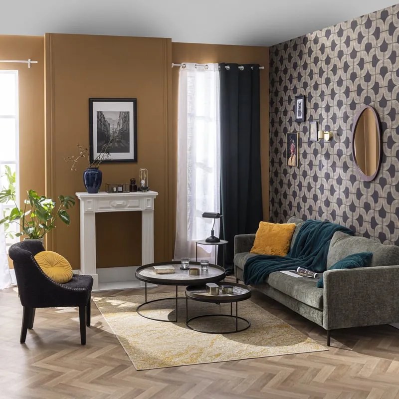 Tappeto Sand INSPIRE in poliestere giallo L 230 x L 160 cm