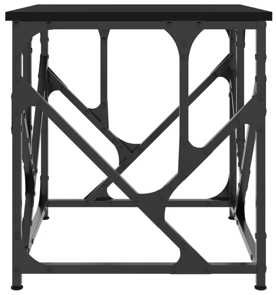 Tavolino da Salotto Nero 45x45x47,5 cm in Legno Multistrato