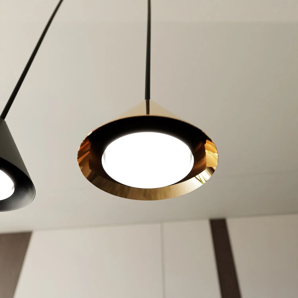 Sospensione Minimal Skadi 6 Luci In Acciaio Oro