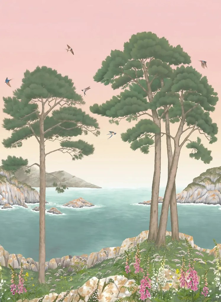 Osborne & Little Carta da parati panoramica Coastline - Blush