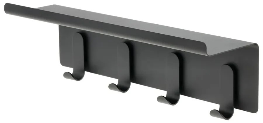 Attaccapanni da parete nero in acciaio con scaffale 11,5 cm A-Hallway – Zone