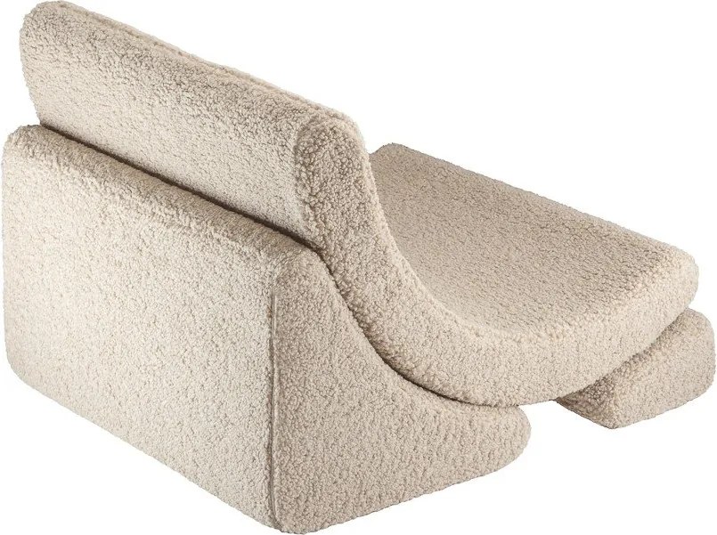 Poltrona per bambini marrone chiaro con rivestimento in bouclé Moon – Wigiwama