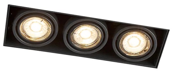 Faretto da incasso moderno Smart nero senza bordi con 3 GU10 Wifi - Oneon 3