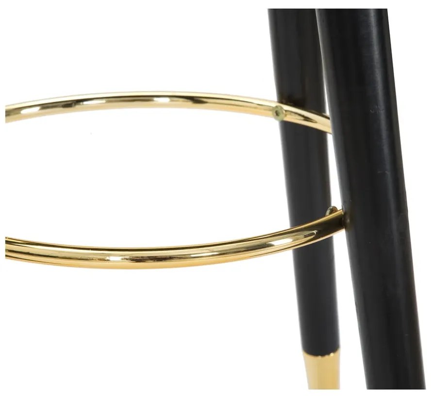 Sedia da bar nera/dorata in imbottito (altezza della seduta 74 cm) Paris – Mauro Ferretti