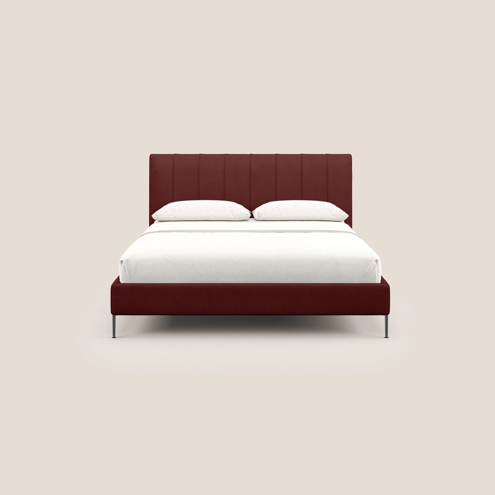 Calliope letto imbottito piedini alti completamente sfoderabile in tessuto smacchiabile T17