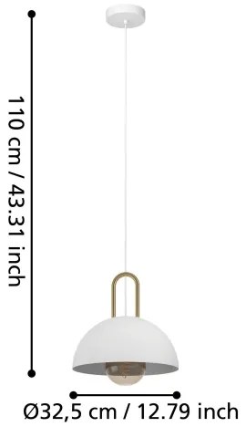 Eglo 99695 - Lampadario su corda CALMANERA 1xE27/40W/230V bianco