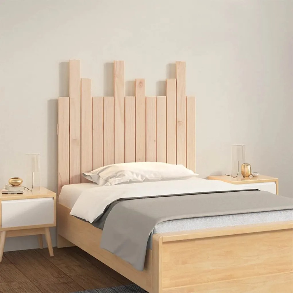 Testiera Da Parete 82,5x3x80 Cm İn Legno Massello Di Pino /