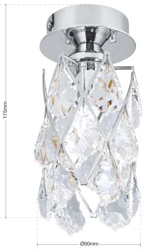 Orion - Plafoniera RITA 1xG9/40W/230V Ø 9 cm cromo lucido