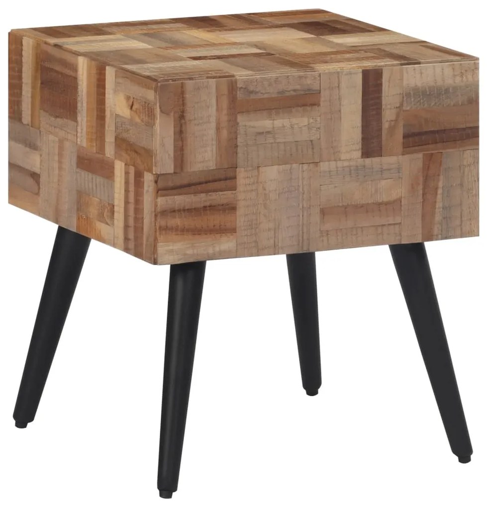 Tavolino 40x40x45 Cm Teak Massello Di Recupero /