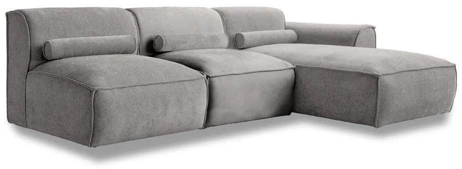 Divano angolare componibile in grigio chiaro (con penisola a destra) Flex Felix – Miuform