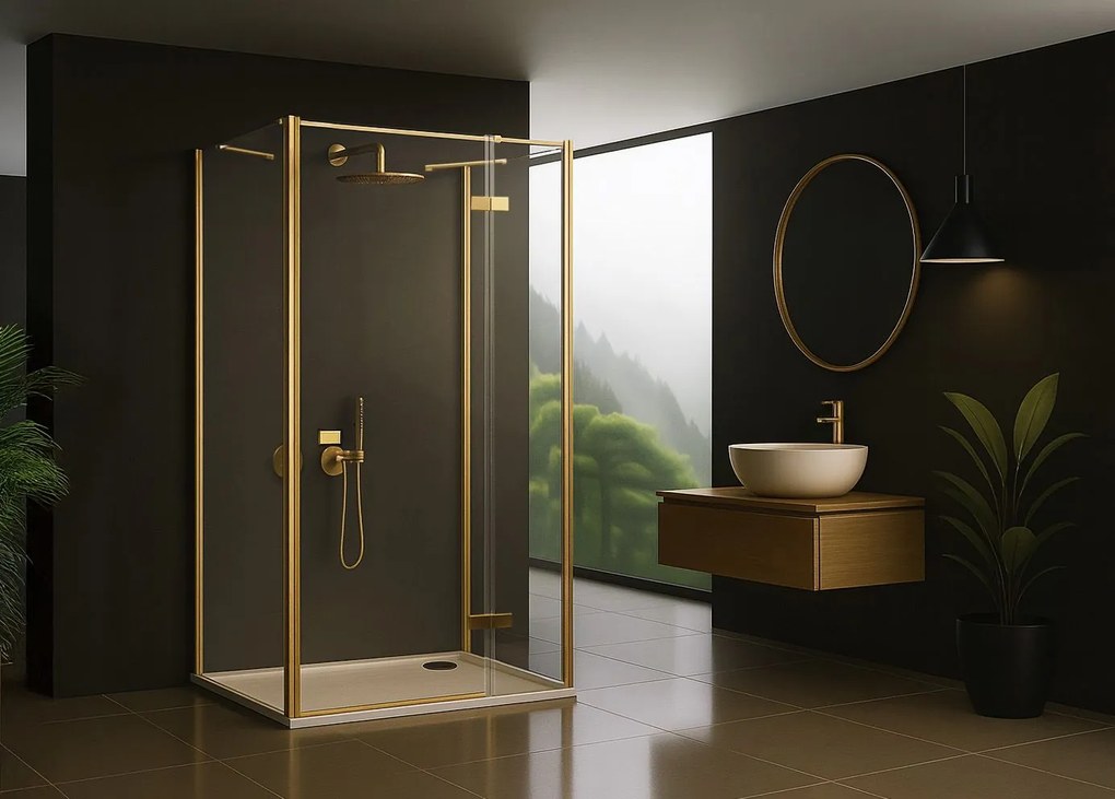 Cabina doccia Rea Atlas 120x80 Brush Gold