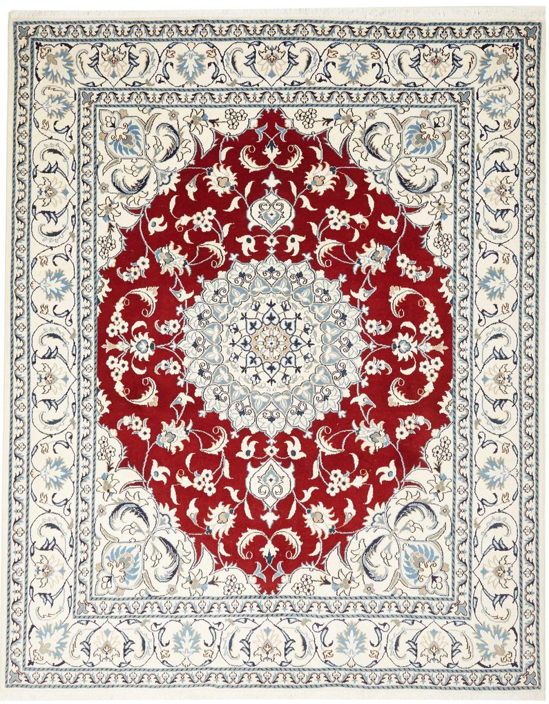 Nain Tappeto 200 x 250 Rosso (Iran) Annodato A Mano