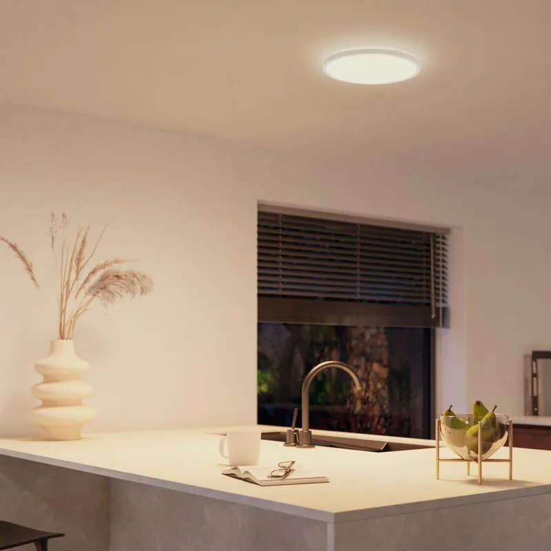 Plafoniera LED design Tento Hue White  Panel round M w Ø  cm, luce con 3 temperature di colore dimmerabile, 3000 lumen PHILIPS HUE