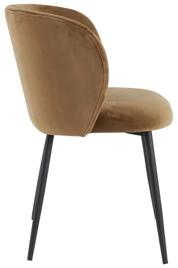 Sedia da pranzo in velluto marrone Elyna - Light & Living